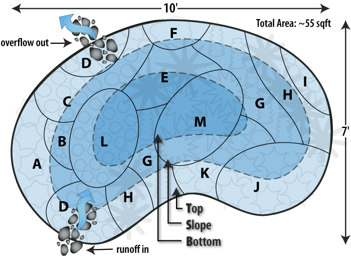 shady rain garden design plan