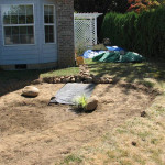 rock is added to the rain garden inlet