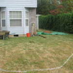 area marked out for a new rain garden