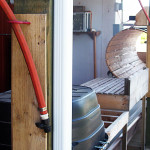 Cedar boards in the wash station