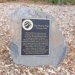 close-up of the plaque in the Dianna Pope Natural Area