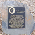 close-up of the plaque in the Dianna Pope Natural Area