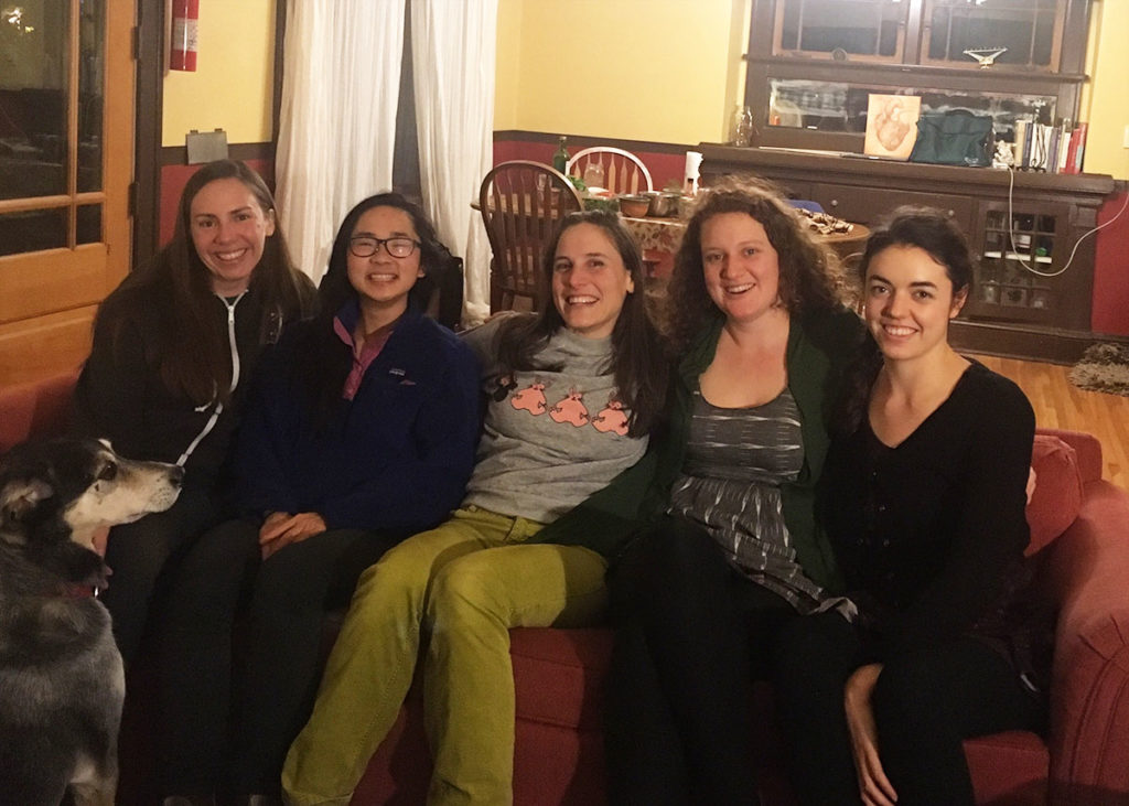 Potluck with Headwaters farmers, including Lizzy and Laura of Amadou Farm, and Catherine of Mora Mora Farm