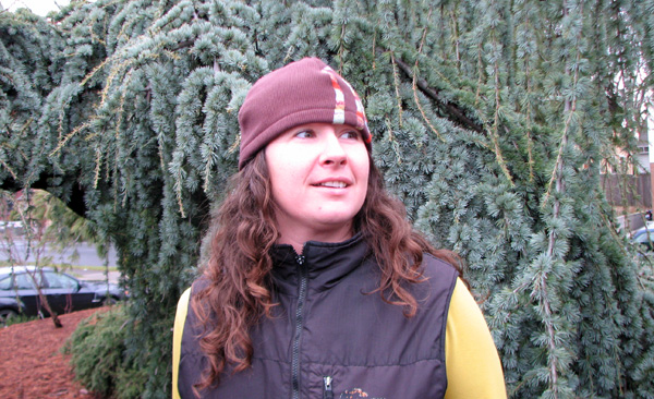 Kathy Shearin in the EMSWCD 'Conservation Corner' yard
